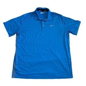 Nike Golf Dri-FIT Polo Shirt Mens XXL Blue Tour Performance Athletic Golf Shirt